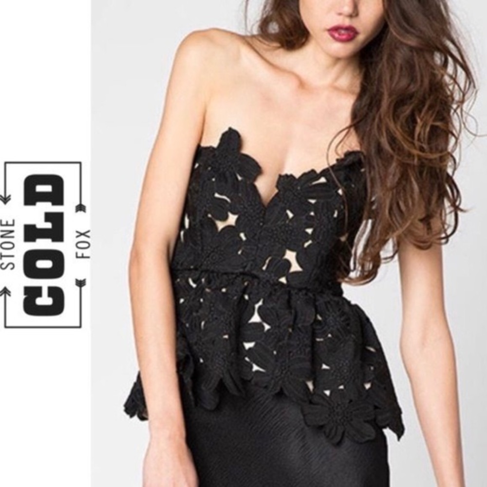 Stone Cold Fox Lace Strapless Top